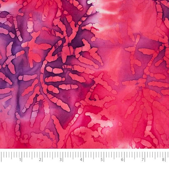 SINGER Pink &#x26; Purple Leaves Cotton Fabric